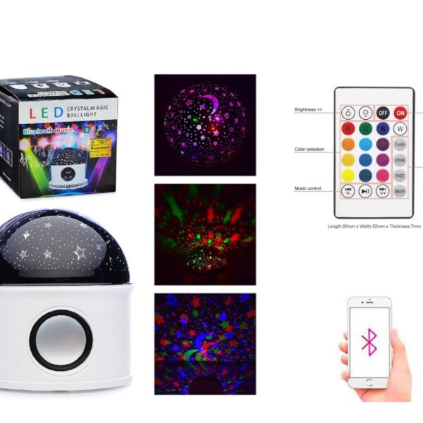 Lampara Led Rgb Luna Y Estrellas Bluetooth