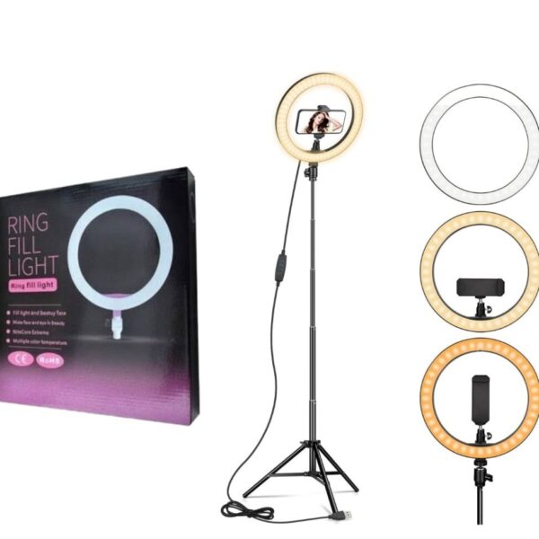 Aro De Luz Led 26 Cm Con Soporte Para Celular Y Tripode 2.10