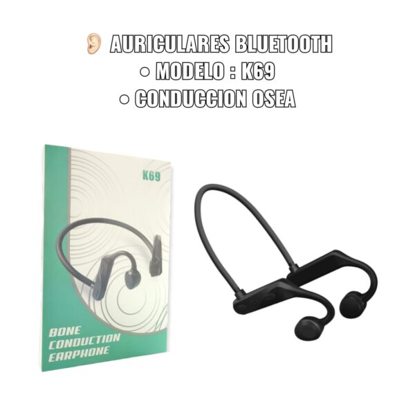 Audifonos Conducción Ósea K69 Bluetooth