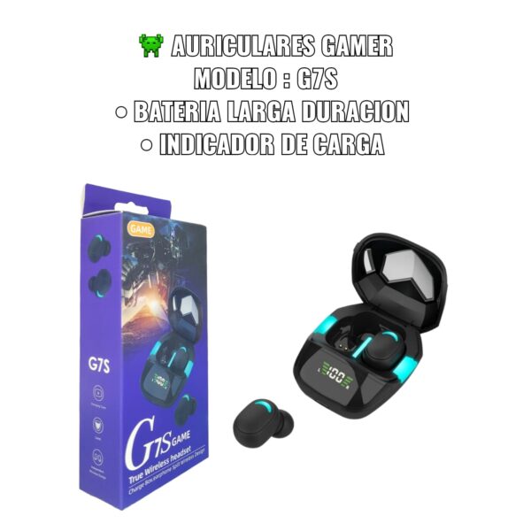 Audífonos Bluetooth 5.0 G7s Tws Hq Inalámbricos Gamer Color Negro Color de la luz Azul