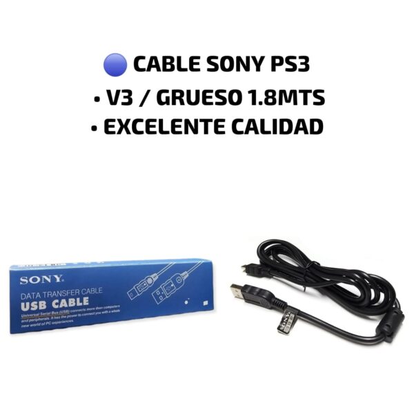Cable V3 Para Control Play Station 3 Ps3 Mp3 Mp4 Mini Usb