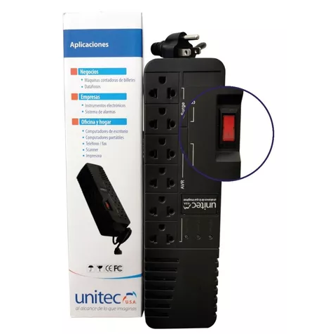 Regulador De Voltaje Unitec 6 Tomas